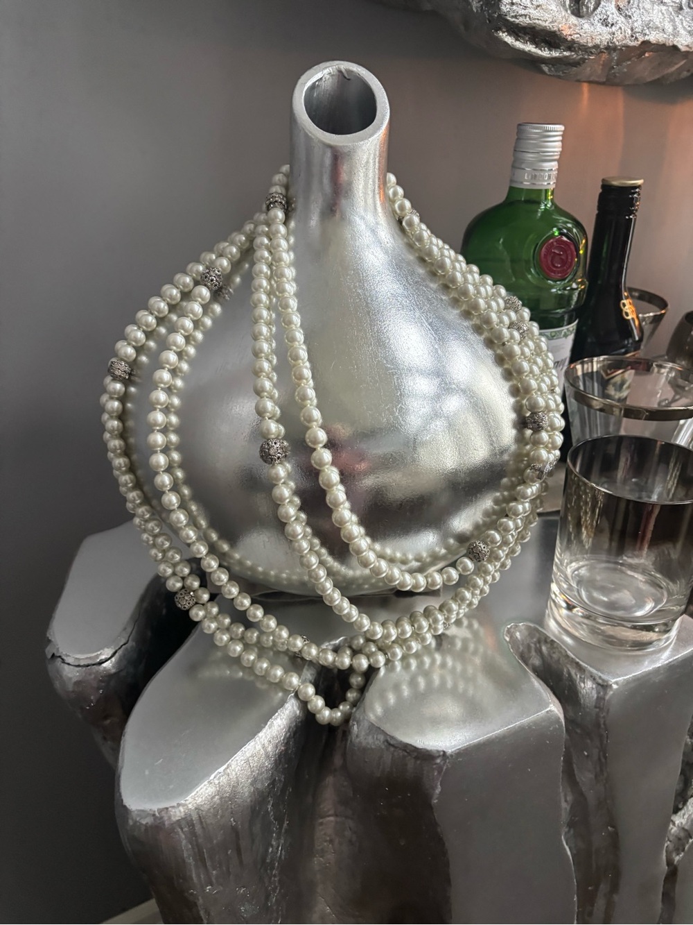 vintage CAMROSE AND KROSS AUDREY HEPBURN 5 strand long pearl necklace in Box 90s